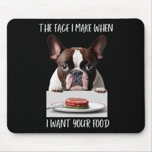 Dog Lover Design Steak Dinner Food French Bulldog  Mouse Mat