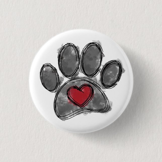 Dog Lover Drawing Watercolor 3 Cm Round Badge (Front)