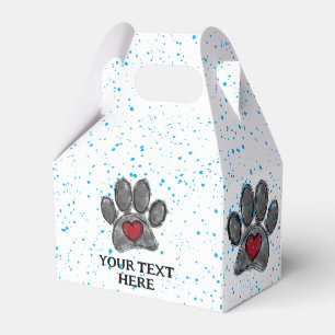Dog Lover Drawing Watercolor Blue Paint Splatter Favour Box