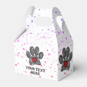 Dog Lover Drawing Watercolor Paint Splatter Favour Box