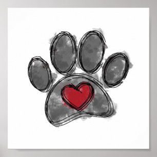 Dog Lover Drawing Watercolor Poster