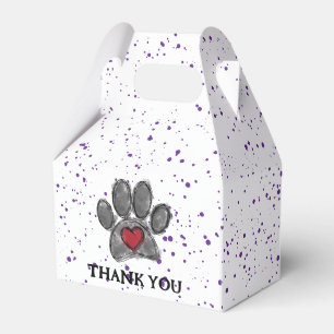 Dog Lover Drawing Watercolor Purple Paint Splatter Favour Box