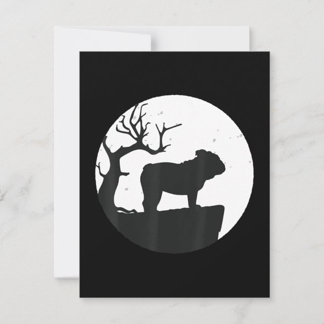 Dog Lover | English Bulldog Silhouette Halloween Thank You Card (Front)
