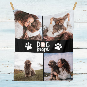 Dog Lover Four Photo Dog Mum Fleece Blanket