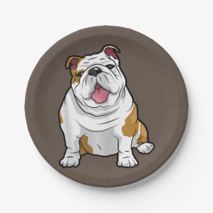 Dog Lover   Funny English Bulldog Puppy Gift Paper Plate
