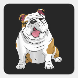 Dog Lover   Funny English Bulldog Puppy Gift Square Sticker