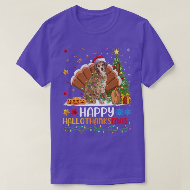 Dog Lover Funny Happy Brittany Spaniel Dog HelloTh T-Shirt (Design Front)
