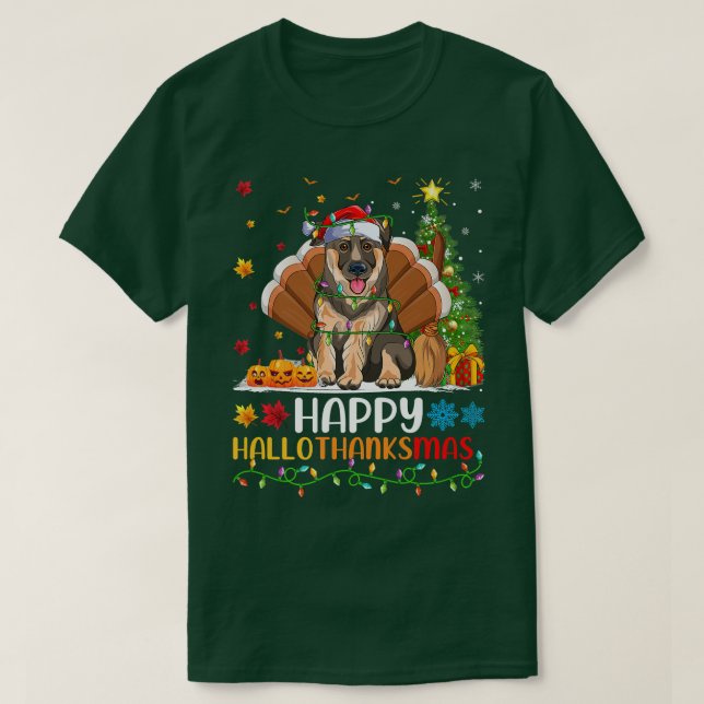 Dog Lover Funny Happy German Shepherd Dog HelloTha T-Shirt (Design Front)