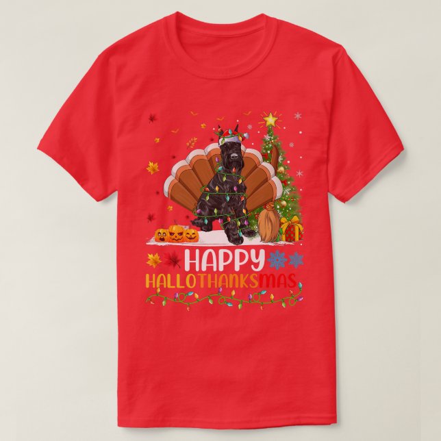 Dog Lover Funny Happy Giant Schnauzer Dog HelloTha T-Shirt (Design Front)