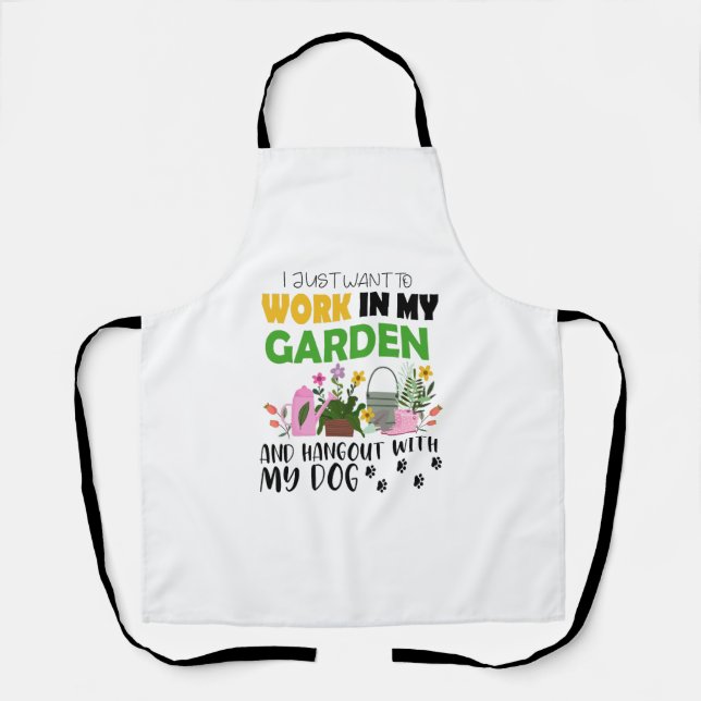 Dog Lover Gardener Garden Pet Plants Gardening  Apron (Front)