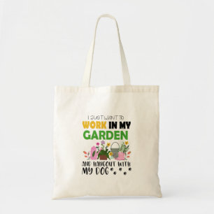 Dog Lover Gardener Garden Pet Plants Gardening  Tote Bag