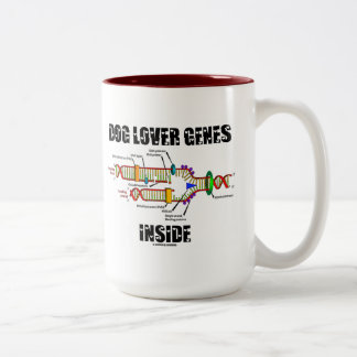 Dog Lover Genes Inside (DNA Replication) Two-Tone Coffee Mug