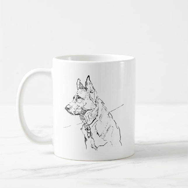 Dog Lover Gift, German Shepherd Coffee Mug (Left)