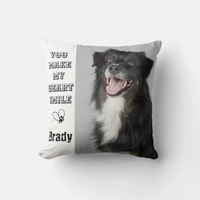 Dog Lover Gift Pet Personalised  Photo Cushion (Front)