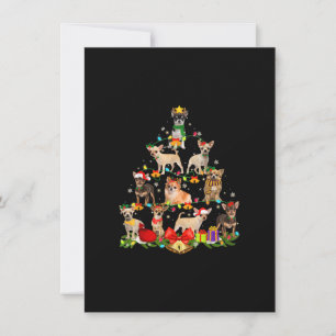 Dog Lover Gifts Chihuahua Tree Christmas Light Thank You Card