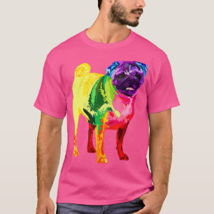 Dog Lover Gifts Pug For Womens Colourful Pug Mens T-Shirt