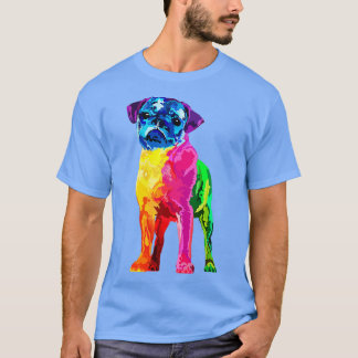 Dog Lover Gifts Pug For Womens Colourful Pug Mens T-Shirt