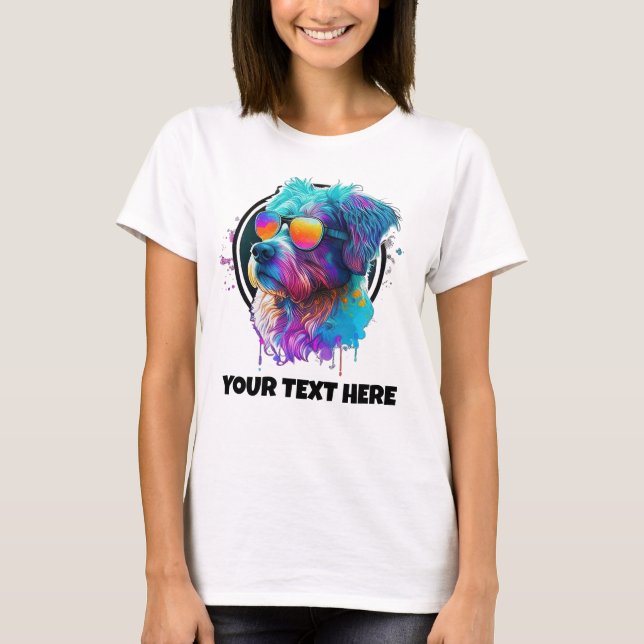Dog Lover Glasses Style Cool Dog T-Shirt (Front)
