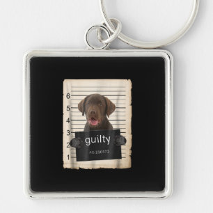 Dog Lover Guilty Chocolate Labrador Bad Dog Key Ring