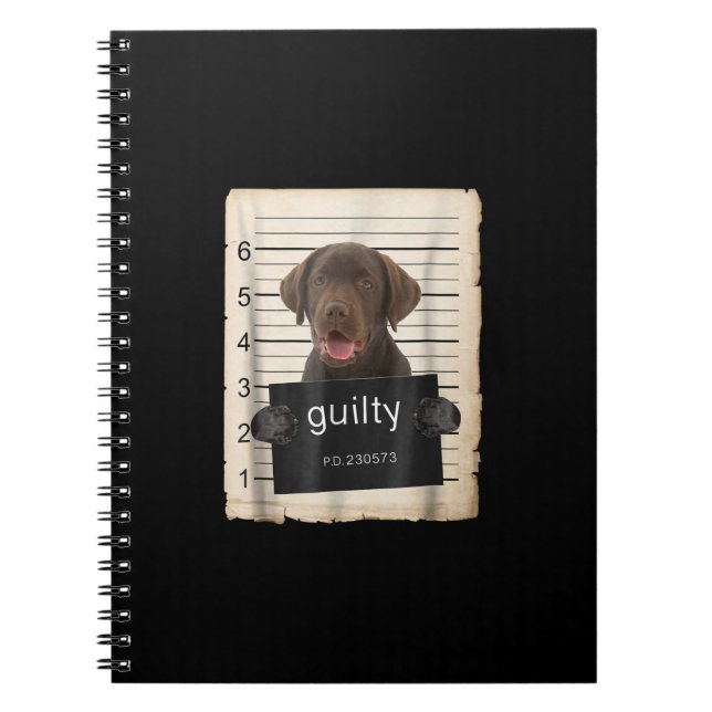 Dog Lover | Guilty Chocolate Labrador Bad Dog Notebook (Front)