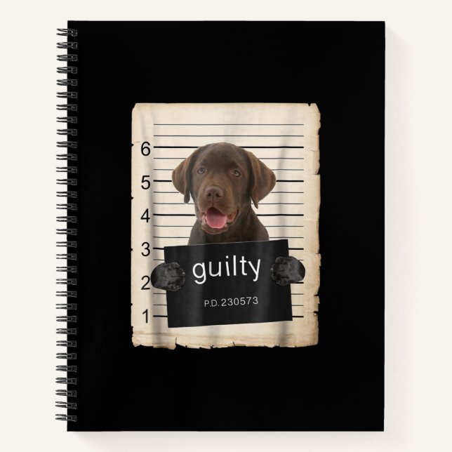 Dog Lover | Guilty Chocolate Labrador Bad Dog Notebook (Front)