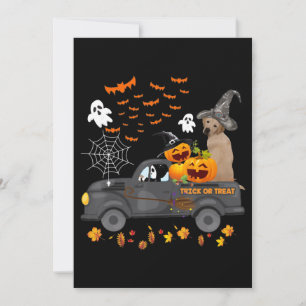 Dog Lover Halloween Labrador Truck Trick Or Treat Card