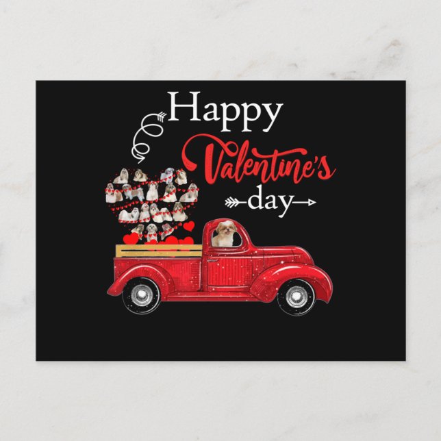 Dog Lover | Happly Valentine Day Shih Tzu Invitation Postcard (Front)