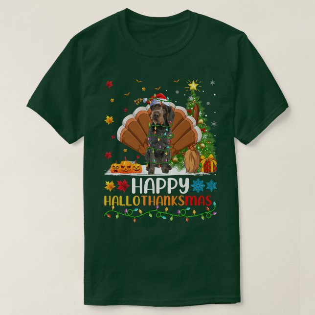 Dog Lover Happy German Wirehaired Pointer Dog Hell T-Shirt (Design Front)