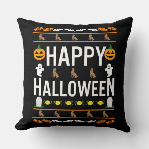 Dog Lover   Happy Halloween Chocolate Labrador Cushion