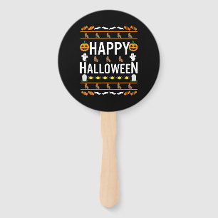 Dog Lover Happy Halloween Chocolate Labrador Hand Fan
