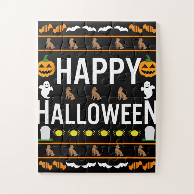 Dog Lover | Happy Halloween Chocolate Labrador Jigsaw Puzzle (Vertical)