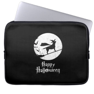 Dog Lover | Happy Halloween Lab Witch Riding Broom Laptop Sleeve