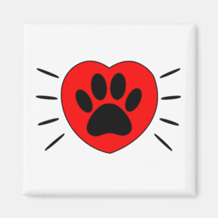 Dog Lover Heart And Paw Print Magnet
