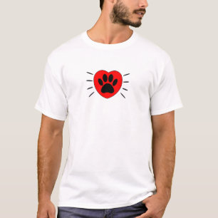 Dog Lover Heart And Paw Print T-Shirt
