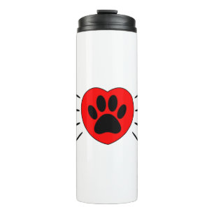 Dog Lover Heart And Paw Print Thermal Tumbler
