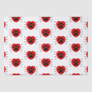 Dog Lover Heart And Paw Print Tissue Paper