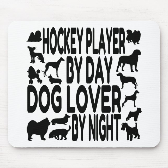 Dog Lover Hockey Player Mouse Mat (Front)