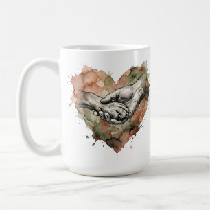 Dog Lover Human Animal Bond Watercolor Heart Coffee Mug