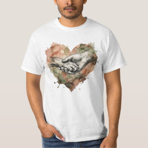 Dog Lover Human Animal Bond Watercolor Heart T-Shirt