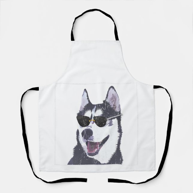 dog lover  husky sunglasses dog owner pet animal h apron (Front)