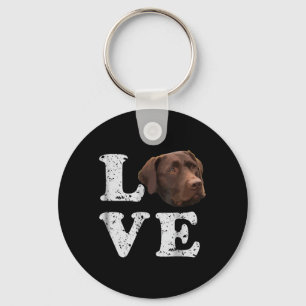 Dog Lover   I Love Chocolate Labrador Retriever Key Ring