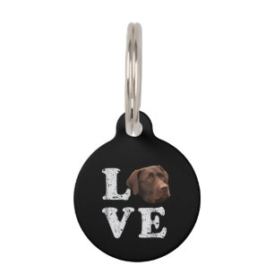 Dog Lover I Love Chocolate Labrador Retriever Pet Tag