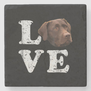 Dog Lover I Love Chocolate Labrador Retriever Stone Coaster