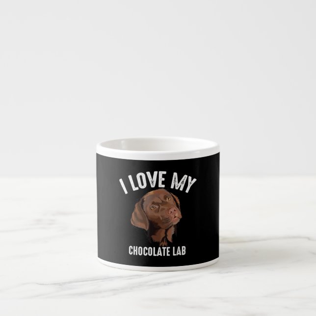 Dog Lover | I Love My Chocolate Lab Espresso Cup (Front)