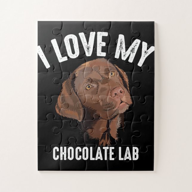Dog Lover | I Love My Chocolate Lab Jigsaw Puzzle (Vertical)