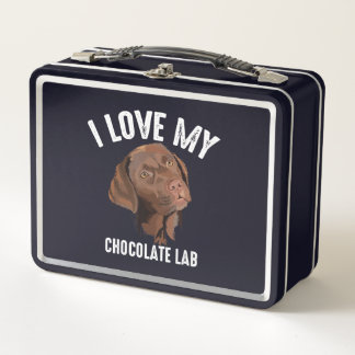 Dog Lover | I Love My Chocolate Lab Metal Lunch Box