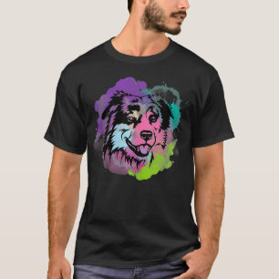 Dog Lover I Splash Art Miniature American Shepherd T-Shirt