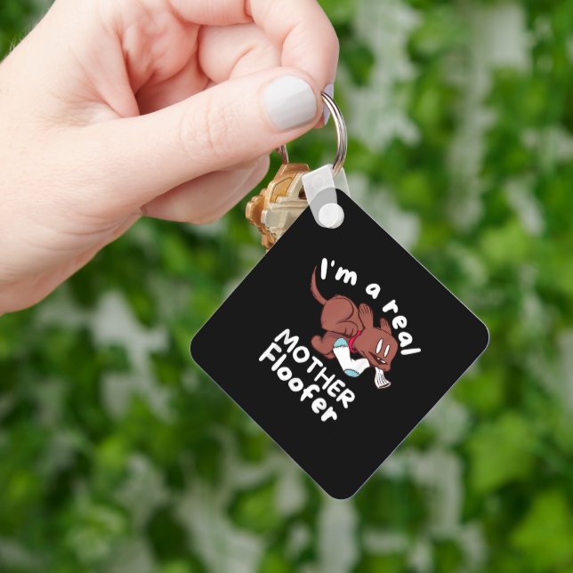 dog lover Im a real mother floofer labrador Key Ring (Hand)