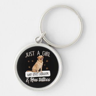Dog Lover | Just A Girl Who Loves Labrador Tattoos Key Ring