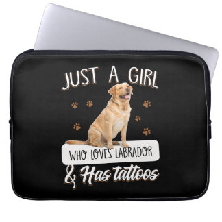 Dog Lover | Just A Girl Who Loves Labrador Tattoos Laptop Sleeve